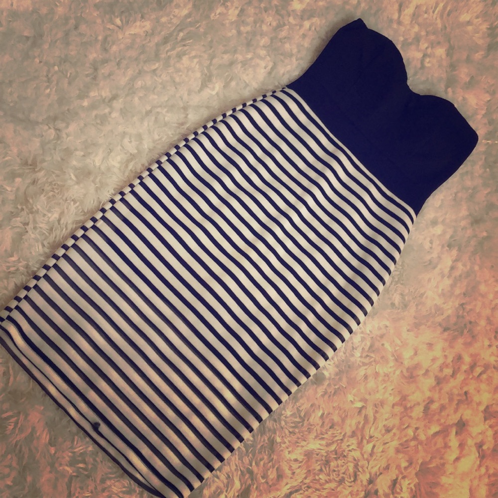 Black Striped Midi Dress